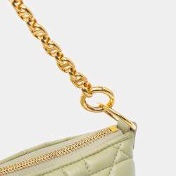 Dior Green Mini Calfskin Macrocannage Dior Caro Tulip Bag