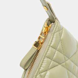 Dior Green Mini Calfskin Macrocannage Dior Caro Tulip Bag