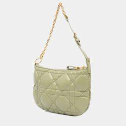Dior Green Mini Calfskin Macrocannage Dior Caro Tulip Bag