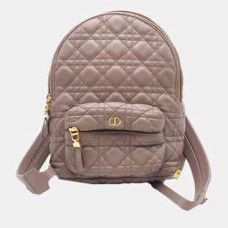 Dior Brown Small Lambskin Cannage Backpack