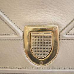 Dior Gold Medium Metallic Calfskin Diorama Flap