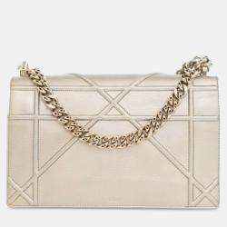 Dior Gold Medium Metallic Calfskin Diorama Flap