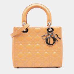Dior Brown Medium Patent Cannage Lady Dior