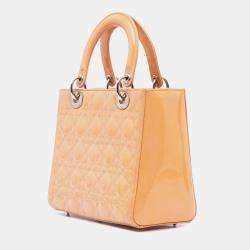 Dior Brown Medium Patent Cannage Lady Dior