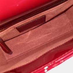 Pre Owned Dior Red Patent Cannage Lady Mini Bag