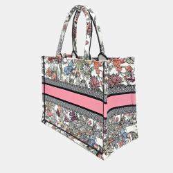 Dior Multicolor Fabric Book Tote Bag