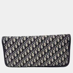 Dior Navy Blue Canvas Oblique Folding Clutch