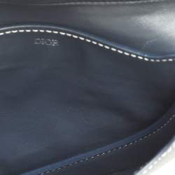 Dior Blue Leather Saddle Pouch Clutch