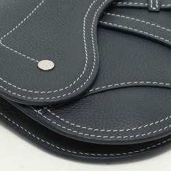 Dior Blue Leather Saddle Pouch Clutch