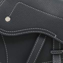 Dior Blue Leather Saddle Pouch Clutch