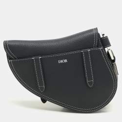 Dior Blue Leather Saddle Pouch Clutch