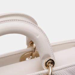 Dior White Medium Technical Fabric Macrocannage Lady D Joy