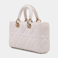 Dior White Medium Technical Fabric Macrocannage Lady D Joy