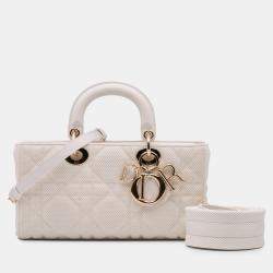 Dior White Medium Technical Fabric Macrocannage Lady D Joy