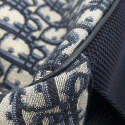 Dior Navy Black Leather Canvas Oblique Backpack