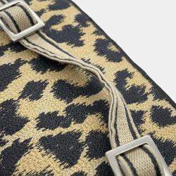 Dior Leopard Beige Canvas Vanity Handbag 