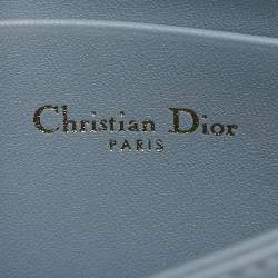 Pre Owned Dior Light Blue Cannage Leather Mini My Dior Top Handle Bag