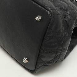 Pre Owned Dior Black Cannage Coated Canvas Small Panarea Tote