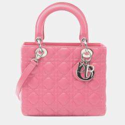 Dior Pink Medium Lambskin Cannage Lady Dior