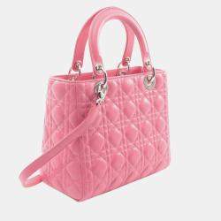 Dior Pink Medium Lambskin Cannage Lady Dior