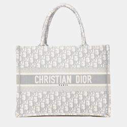 Dior Grey Medium Oblique Canvas Book Tote