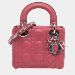 Dior Pink Mini Lambskin Cannage Lady Dior