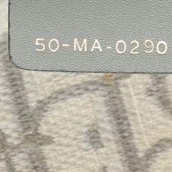 Pre Owned Dior Grey/White Oblique Canvas Saddle Belt Bag