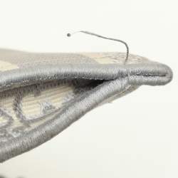 Pre Owned Dior Grey/White Oblique Canvas Saddle Belt Bag