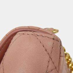 Dior Pink Lambskin Leather Caro Small Shoulder Bag