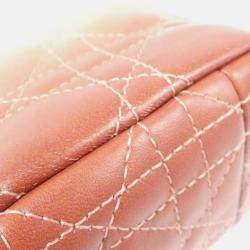 Dior Pink Lambskin Leather Caro Small Shoulder Bag