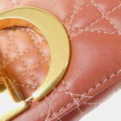 Dior Pink Lambskin Leather Caro Small Shoulder Bag
