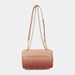 Dior Pink Lambskin Leather Caro Small Shoulder Bag