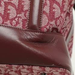 Pre Owned Dior Burgundy Oblique Canvas and Leather Vintage Satchel