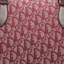 Pre Owned Dior Burgundy Oblique Canvas and Leather Vintage Satchel