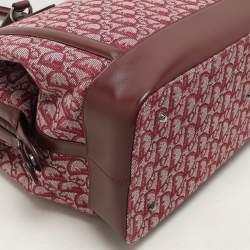 Pre Owned Dior Burgundy Oblique Canvas and Leather Vintage Satchel