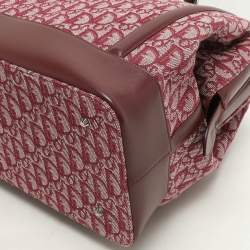 Pre Owned Dior Burgundy Oblique Canvas and Leather Vintage Satchel