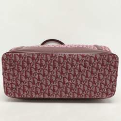 Pre Owned Dior Burgundy Oblique Canvas and Leather Vintage Satchel