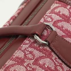 Pre Owned Dior Burgundy Oblique Canvas and Leather Vintage Satchel