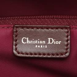 Pre Owned Dior Burgundy Oblique Canvas and Leather Vintage Satchel