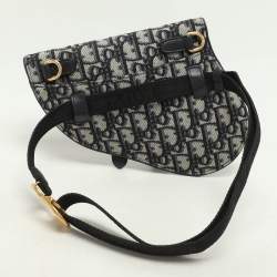 Pre Owned حقيبة خصر ديور سادل جلد و كانفاس أوبليك أزرق