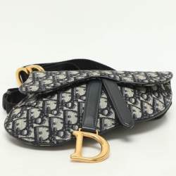 Pre Owned حقيبة خصر ديور سادل جلد و كانفاس أوبليك أزرق