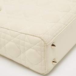 مملوكة مسبقًا Dior Off White Cannage Leather Small Lady Dior My ABCDior Tote