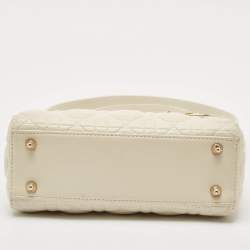 مملوكة مسبقًا Dior Off White Cannage Leather Small Lady Dior My ABCDior Tote