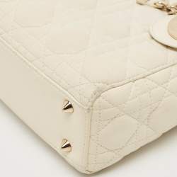 مملوكة مسبقًا Dior Off White Cannage Leather Small Lady Dior My ABCDior Tote