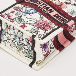 Pre Owned Dior Multicolor Canvas Floral Embroidered Phone Book Tote