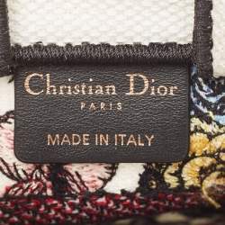 Pre Owned Dior Multicolor Canvas Floral Embroidered Phone Book Tote