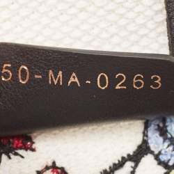 Pre Owned Dior Multicolor Canvas Floral Embroidered Phone Book Tote