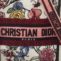 Pre Owned Dior Multicolor Canvas Floral Embroidered Phone Book Tote