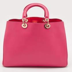 Dior Pink Leather Large Diorissimo Shopper Tote