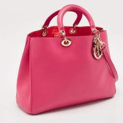 Dior Pink Leather Large Diorissimo Shopper Tote